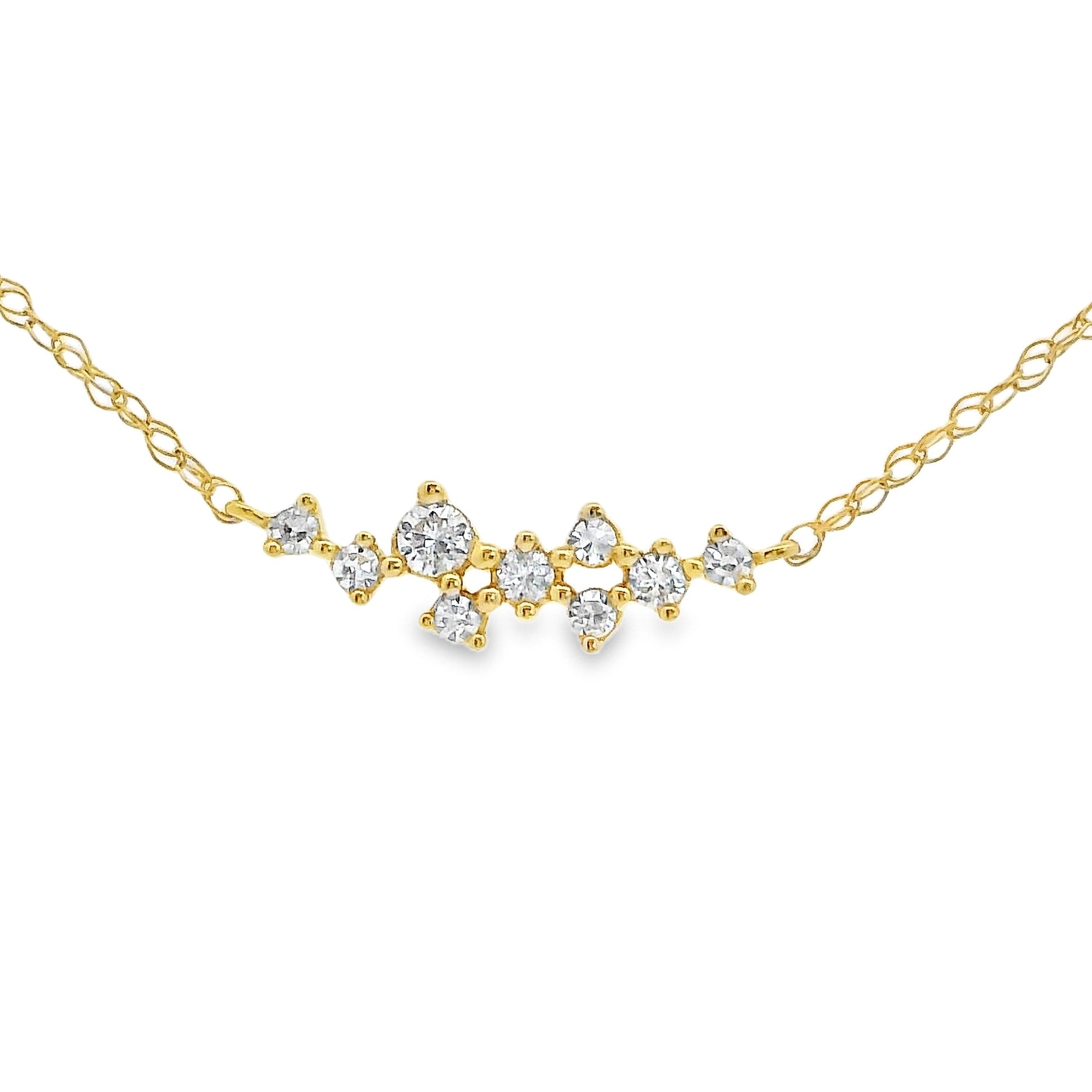 COLLAR 18KT 9 BRILLANTES CON CADENA