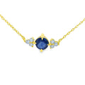 COLLAR 18KT 6 BRILLANTES 1 ZAFIRO CADENA