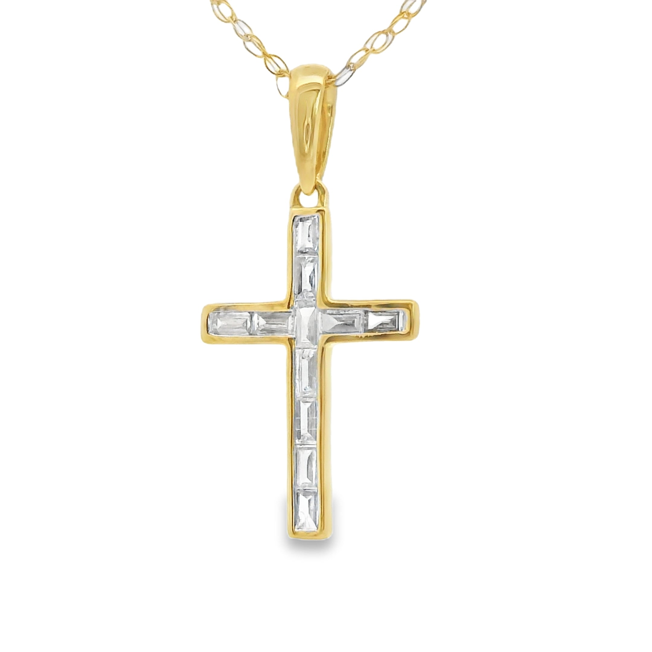 COLGANTE 18KT 10 BAGUETTES