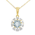 COLGANTES 18KT 10 BRILLANTES Y TOPAZIO AZUL