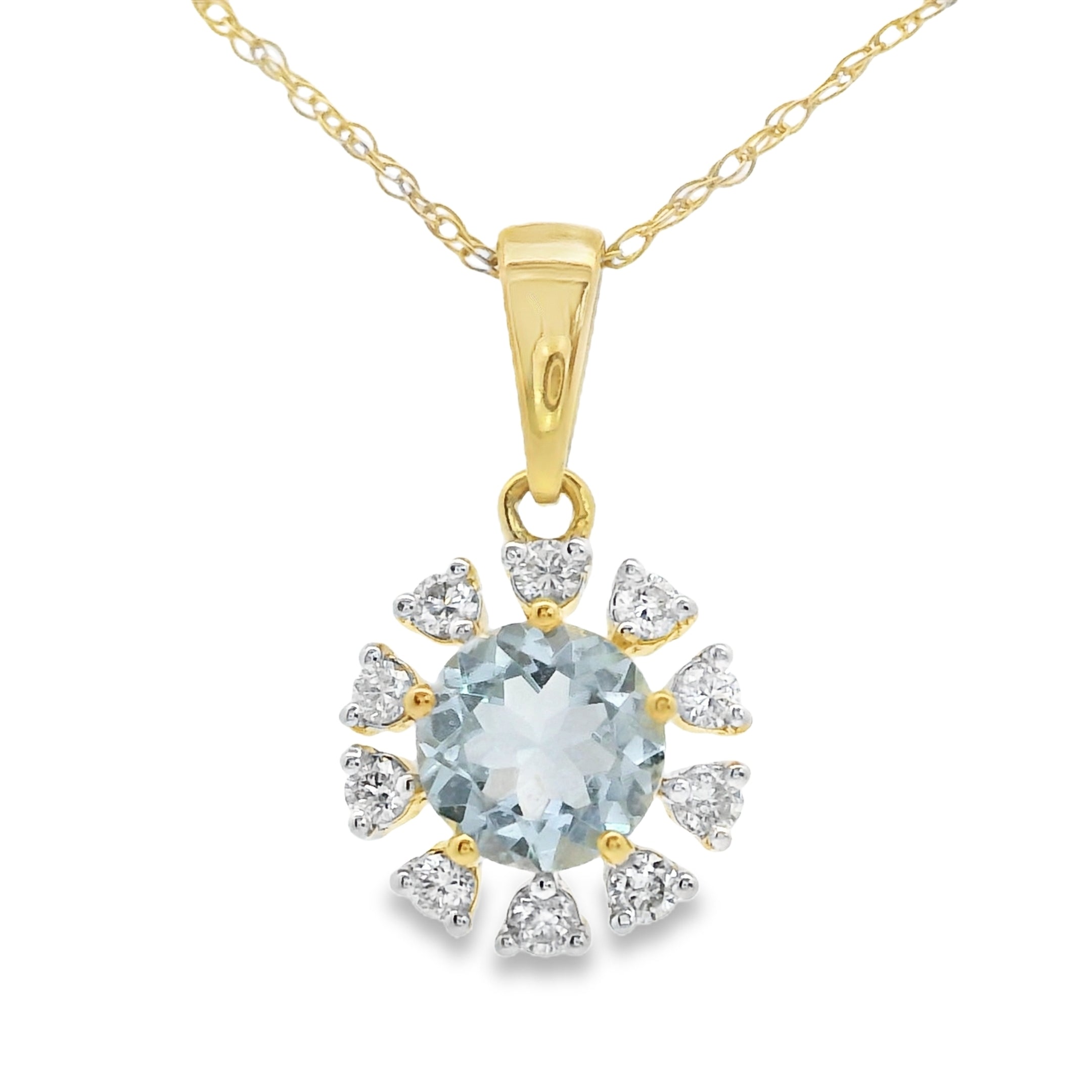 COLGANTES 18KT 10 BRILLANTES Y TOPAZIO AZUL