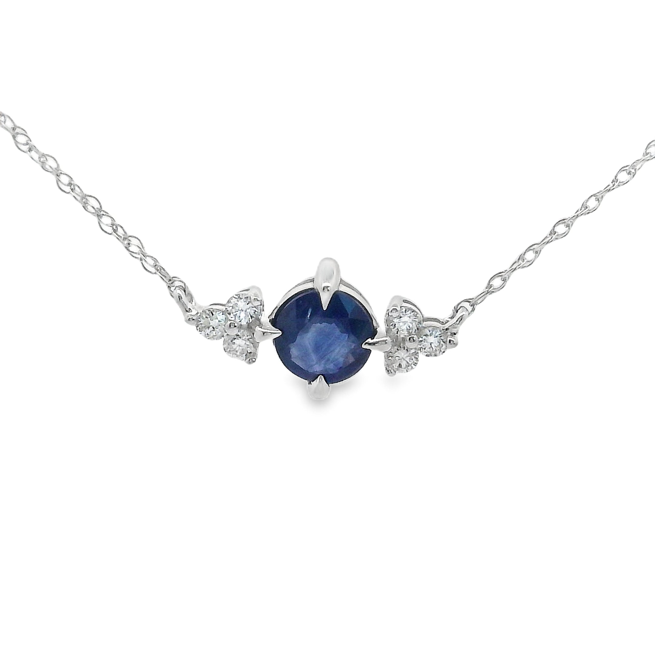 COLLAR 18KT 6 BRILLANTES 1 ZAFIRO CADENA