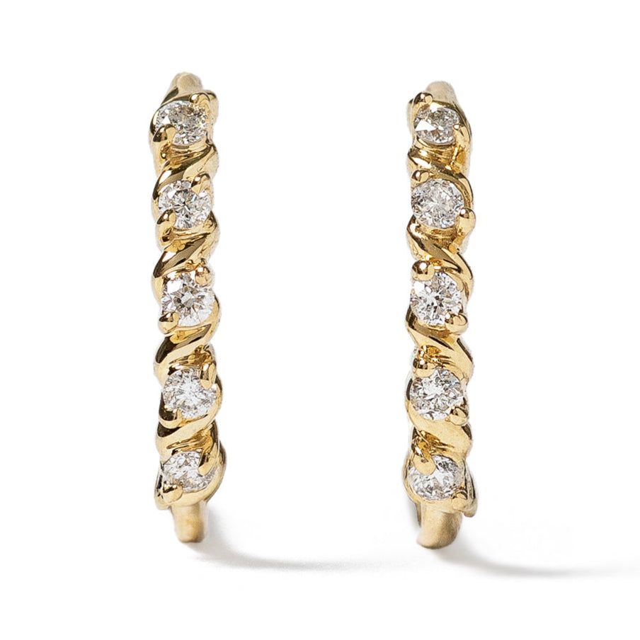 PENDIENTES 18KT 10 DIAMANTES