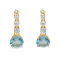 PENDIENTES 18KT 8 BRILLANTES 2 TOPACIOS