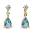 PENDIENTES 18KT 4 BRILLANTES 2 TOPACIOS