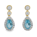 PENDIENTES 18KT 40 BRILLANTES 2 TOPACIOS