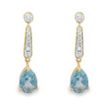 PENDIENTES 18KT 14 BRILLANTES 2 TOPACIO