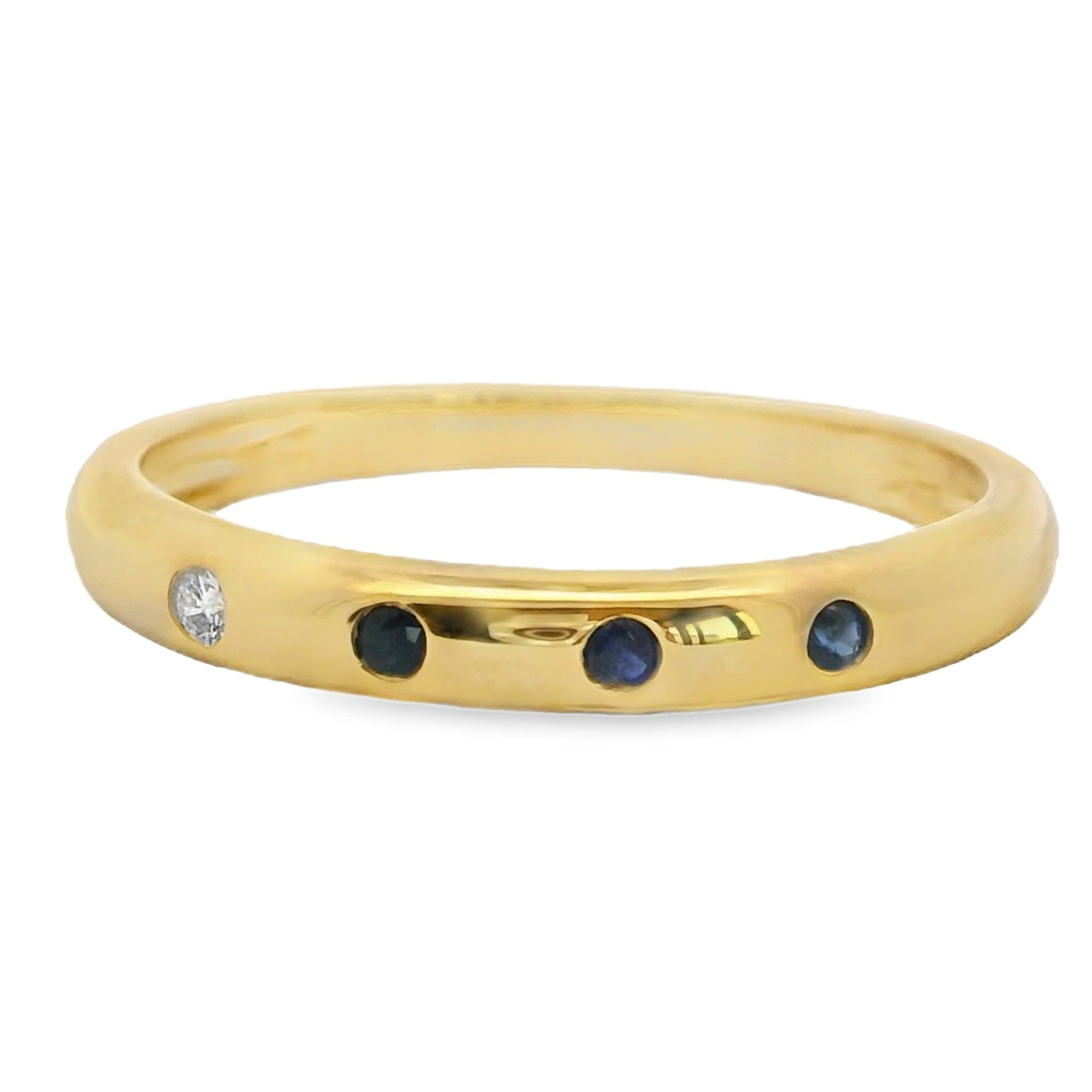 ANILLO 18KT 1 BRILLANTE 3 ZAFIROS