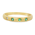 ANILLO 18KT 1 BRILLANTE 3 ESMERALDAS