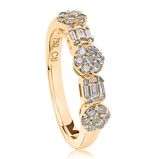 ANILLO 18KT 29 BRILLANTES 10 BAGUETTES