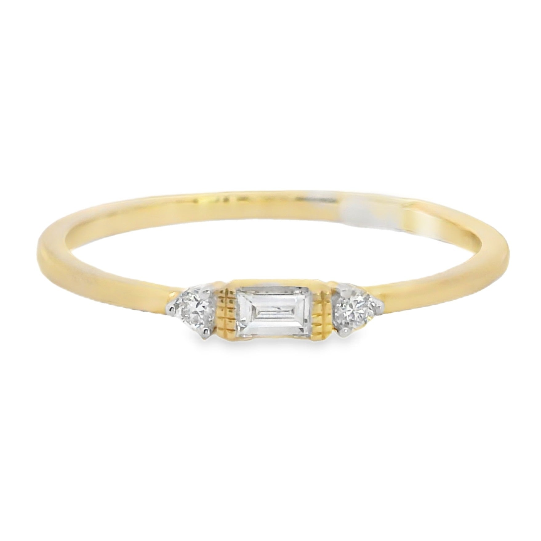 ANILLO 18KT 2 BRILLANTES 1 BAGUETTE