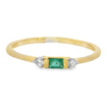 ANILLO 18KT 2 BRILLANTES 1 BAG. ESMERALDA