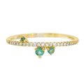 ANILLO 18KT 21 BRILLANTES 3 ESMERALDAS