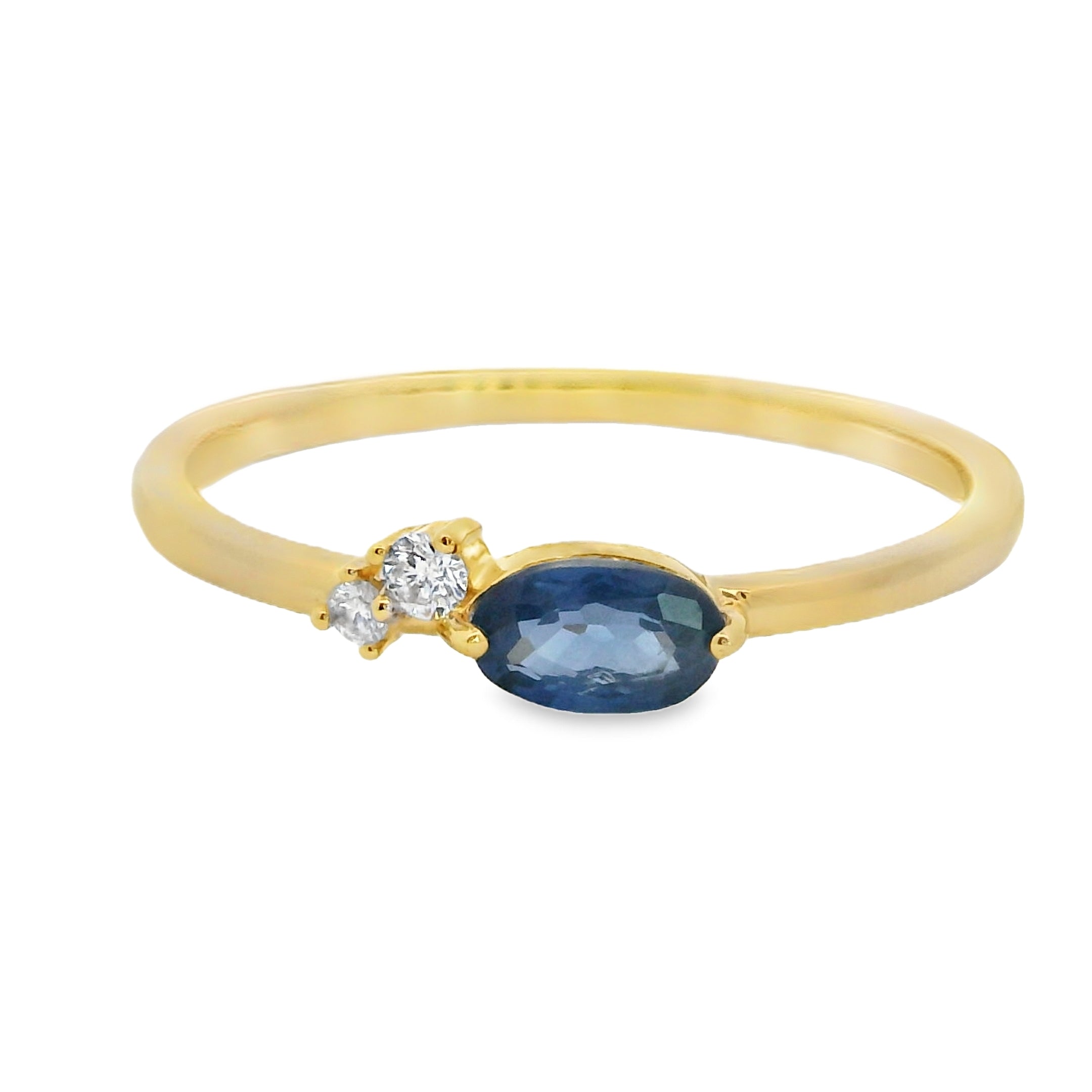 ANILLO 18KT 2 BRILLANTES 1 ZAFIRO