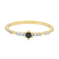 ANILLO 18KT 6 BRILLANTES 1 ZAFIRO