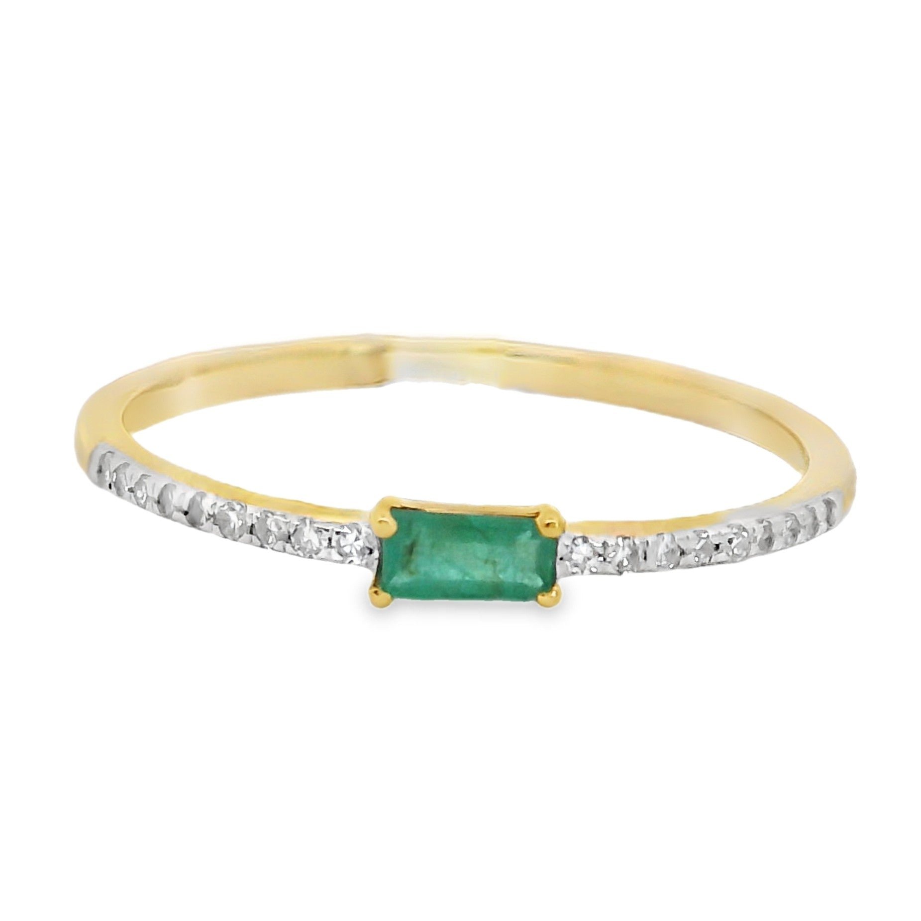 ANILLO 18KT 18 BRILLANTES 1 ESMERALDA