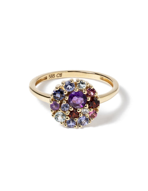 ANILLO 18KT 1 BRIL13 PIEDRAS FINAS MULTICOLOR