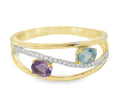 ANILLO 18KT 27 BRILLANTES 1 TOPACIO 1 AMATISTA