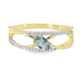 ANILLO 18KT 34 BRILLANTES 1 TOPACIO