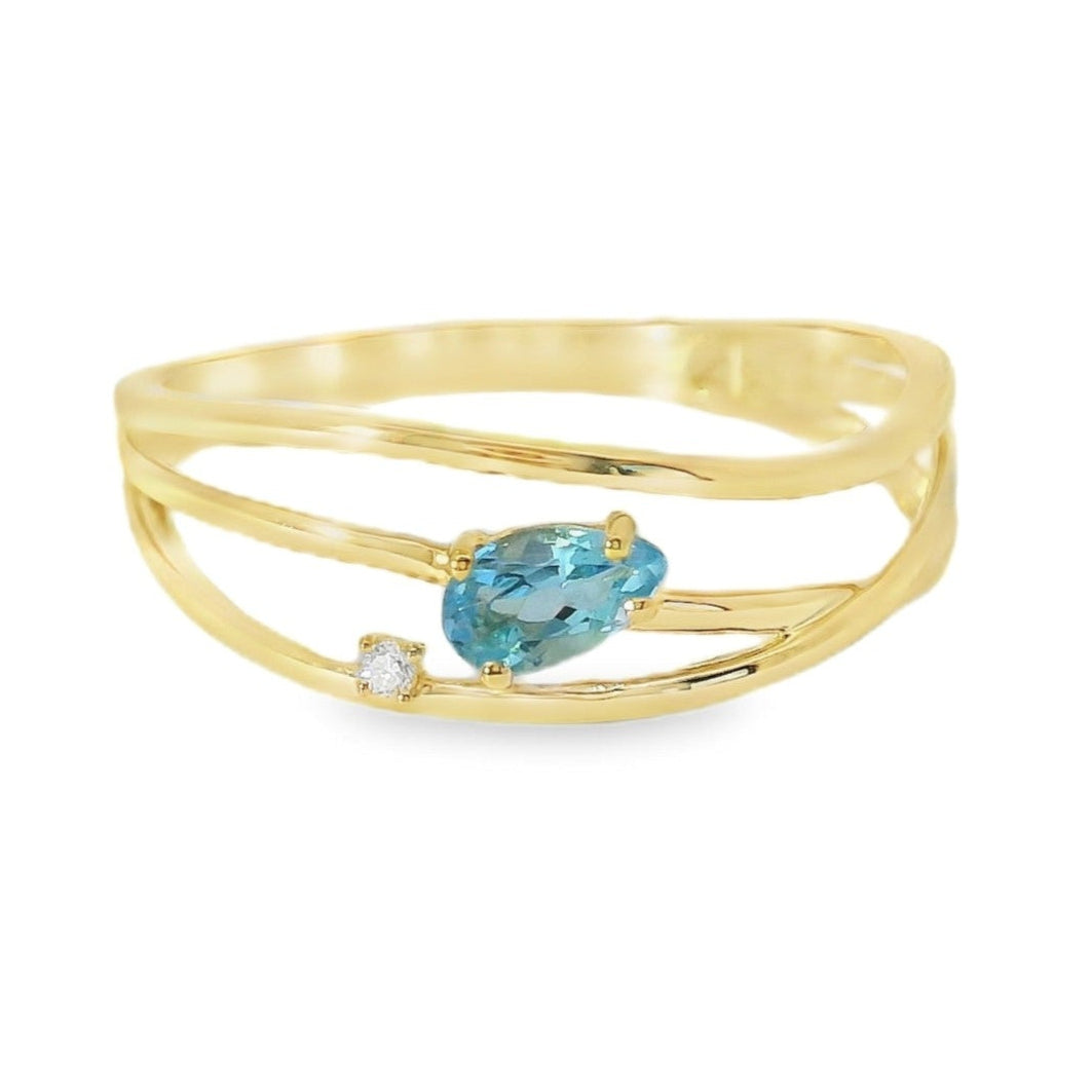 ANILLO 18KT 1 BRILLANTE 1 TOPACIO