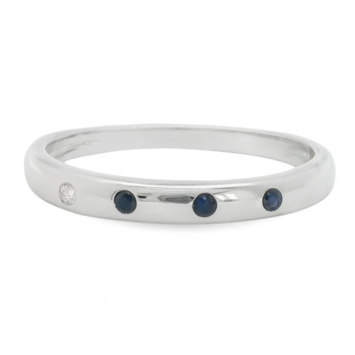 ANILLO 18KT 1 BRILLANTE 3 ZAFIROS