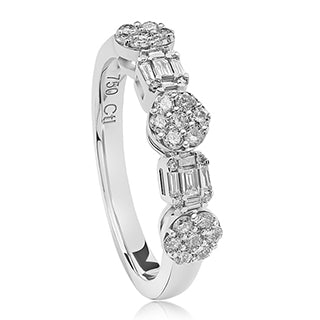 ANILLO 18KT 29 BRILLANTES 10 BAGUETTES