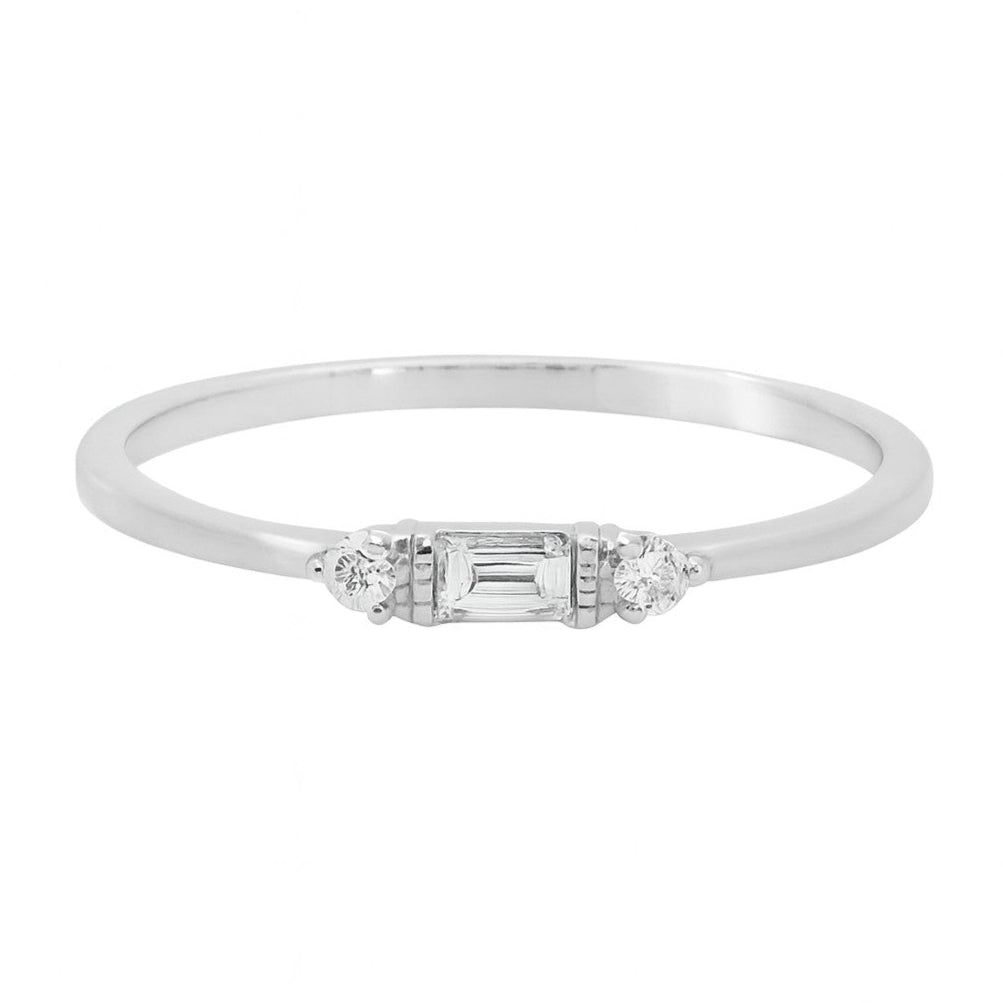 ANILLO 18KT 2 BRILLANTES 1 BAGUETTE