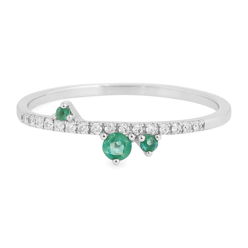ANILLO 18KT 21 BRILLANTES 3 ESMERALDAS