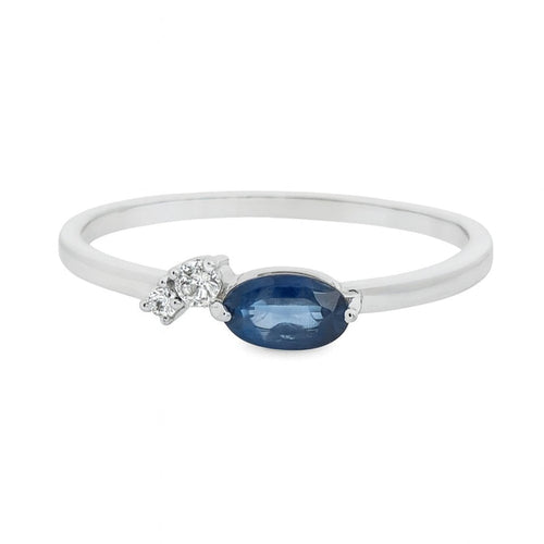 ANILLO 18KT 2 BRILLANTES 1 ZAFIRO