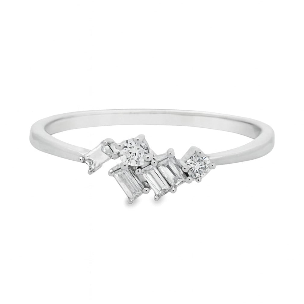 ANILLO 18KT 2 BRILLANTES 4 BAGUETTES