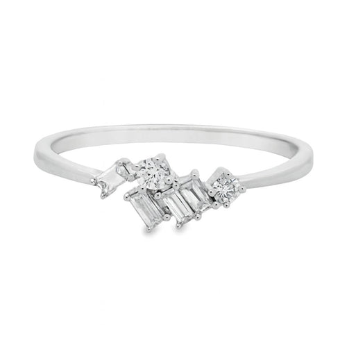 ANILLO 18KT 2 BRILLANTES 4 BAGUETTES