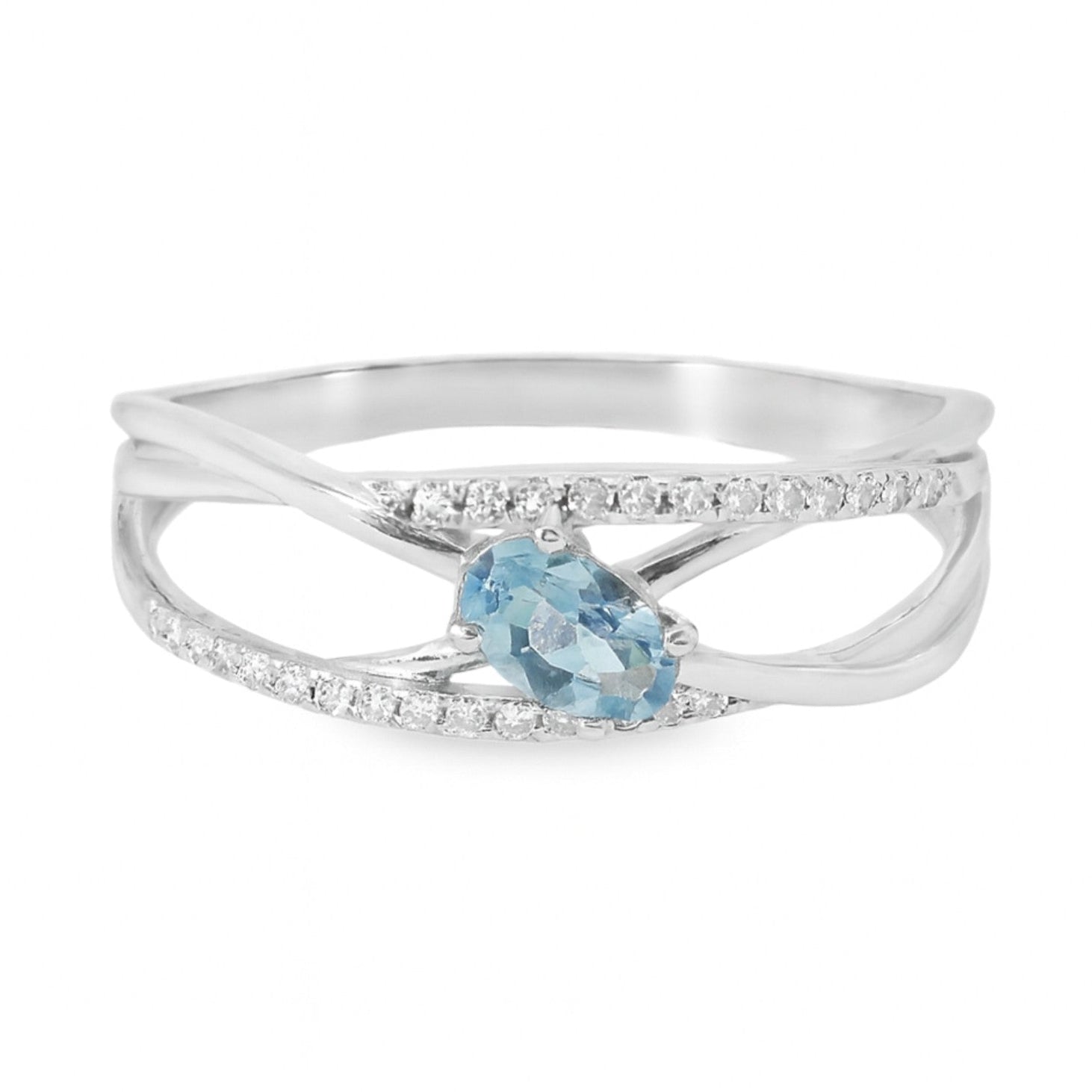 ANILLO 18KT 34 BRILLANTES 1 TOPACIO