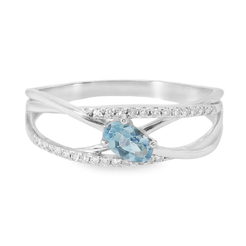 ANILLO 18KT 34 BRILLANTES 1 TOPACIO