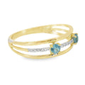 ANILLO 18KT 15 BRILLANTES 2 TOPAZIOS