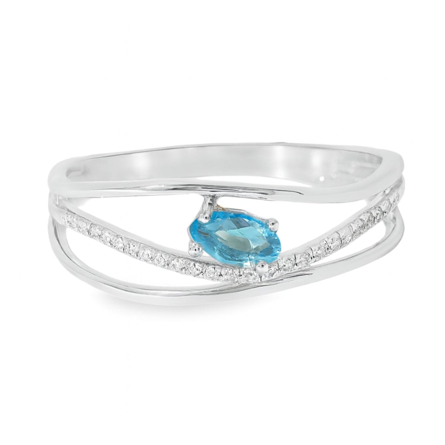 ANILLO 18KT 25 BRILLANTES 1 TOPAZIOS