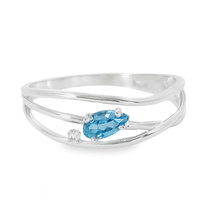 ANILLO 18KT 1 BRILLANTE 1 TOPACIO