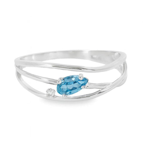 ANILLO 18KT 1 BRILLANTE 1 TOPACIO