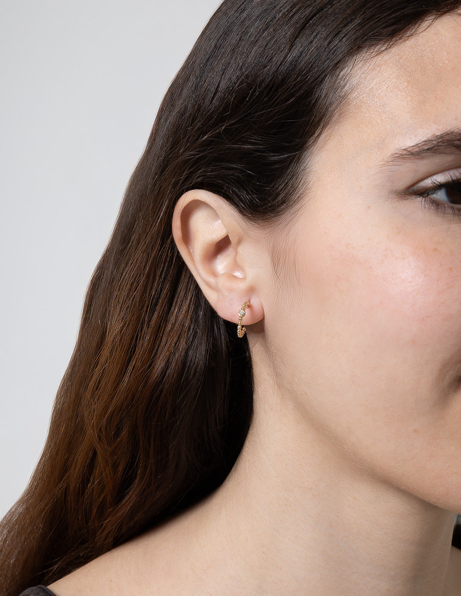 PENDIENTES 18KT 2 BRILLANTES